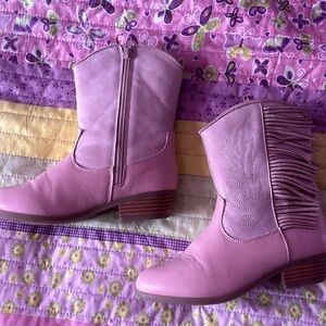 Girls pale pink cowgirl boots